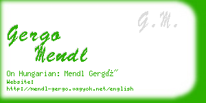 gergo mendl business card